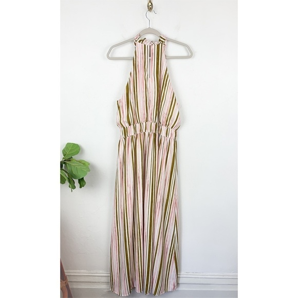 Nine West Striped Halter Sleeveless Maxi Dress Sz XXL - Picture 3 of 9